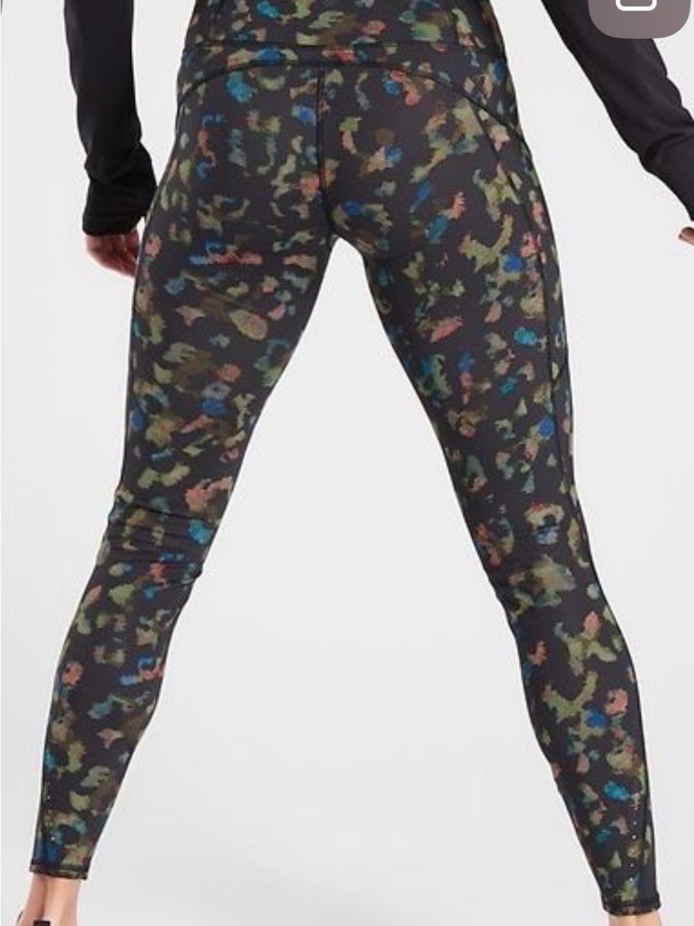 Athleta ranier reflective printed Black Multicolor High-Waist Performance xlt